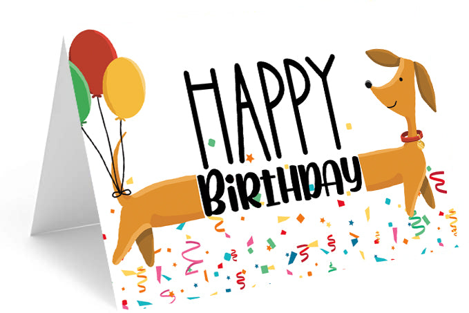 Dachshund Happy Birthday - Single Card