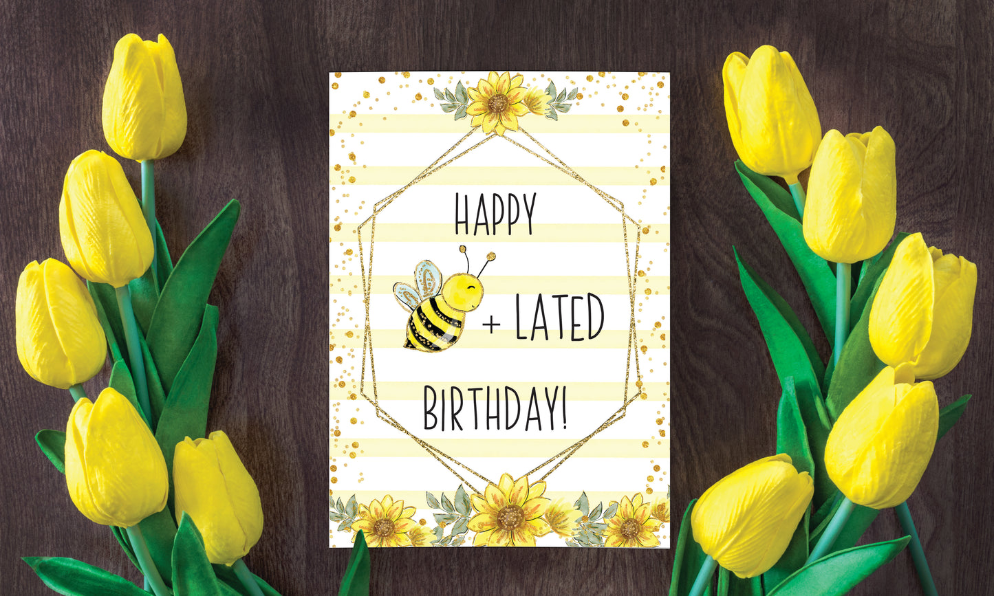 Bee-lated Birthday Single Card