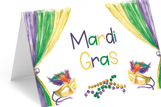 Mardi Gras Greeting Card - Includes 25 cards