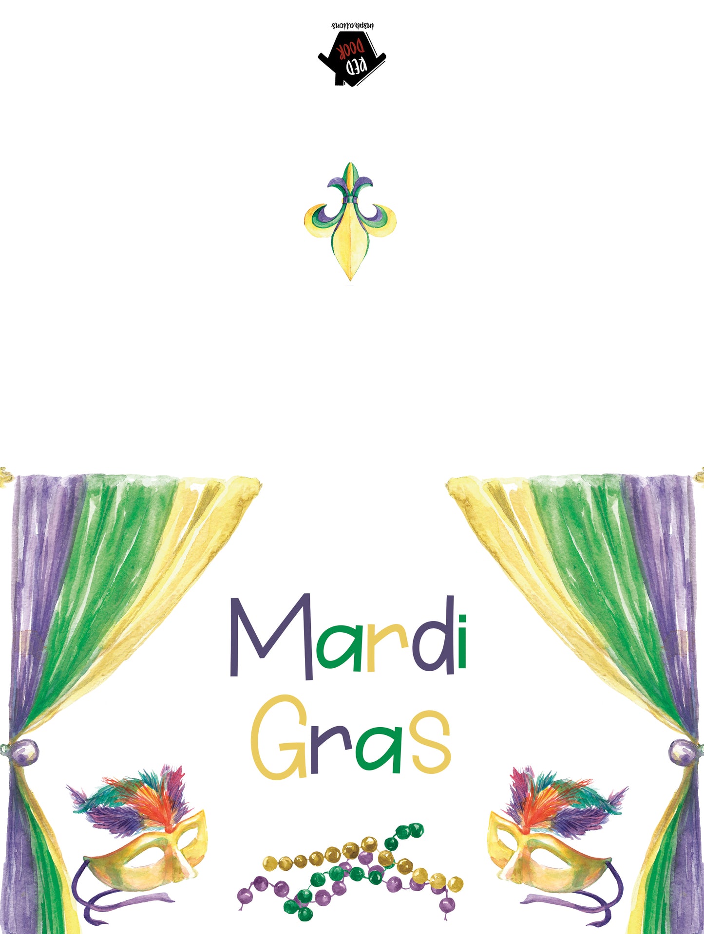 Mardi Gras Greeting Card - Includes 25 cards