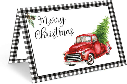 Red Truck Christmas Card - Included 25 cards