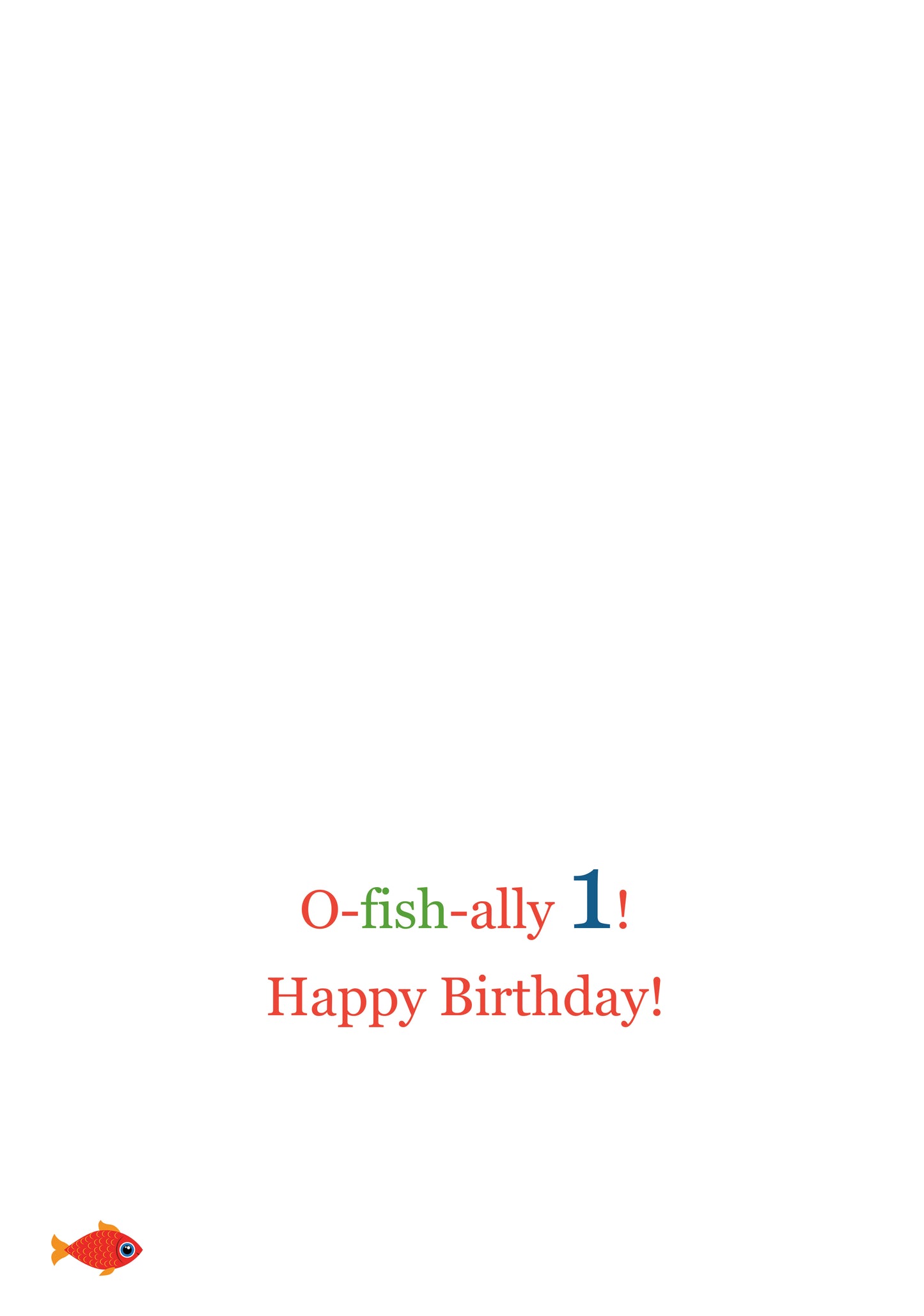 ONE Fishing Birthday Card - Single Card – Red Door Inspirations