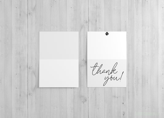 Black and White Thank You - Includes 20 cards