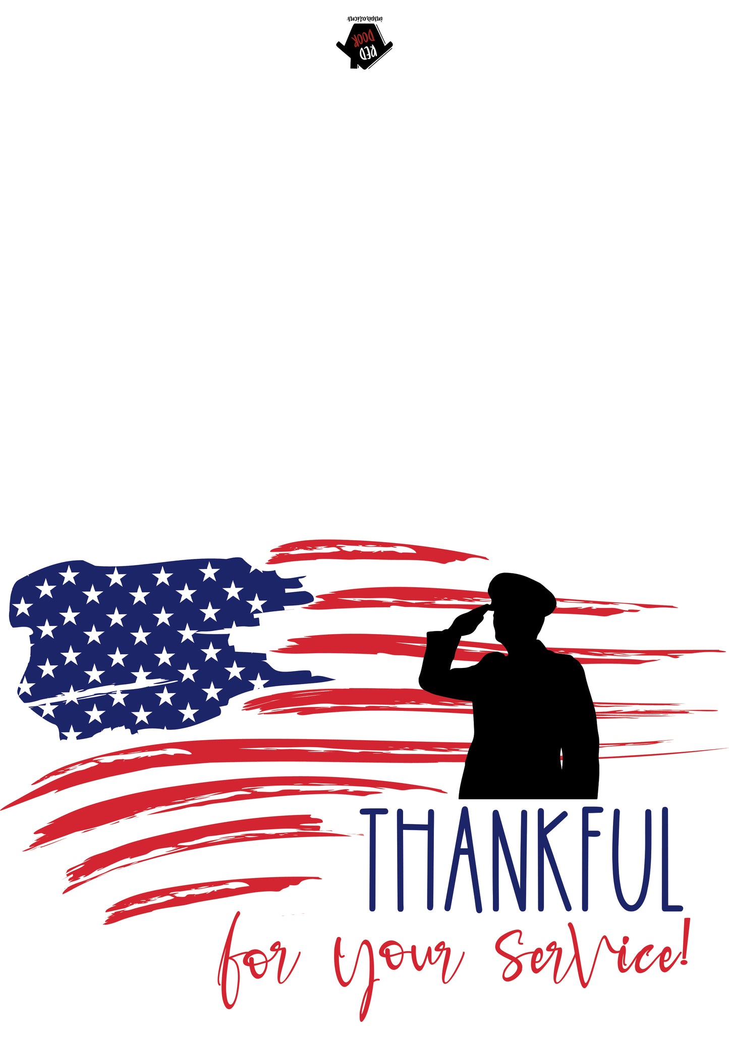 Thankful for service Military Cards - Single or pack of 25