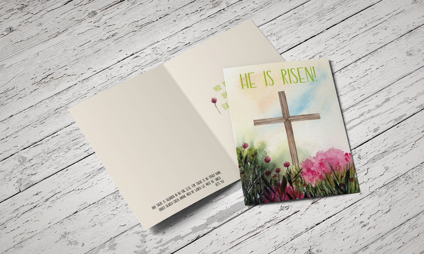 Watercolor Easter He is Risen - Included 25 cards