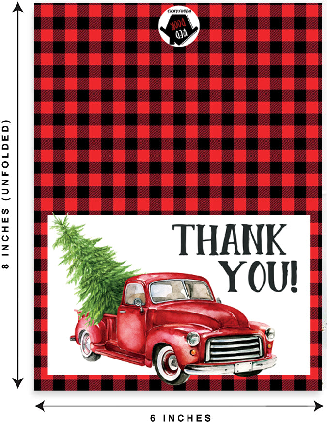 Red Truck Thank You Cards - Included 25 cards